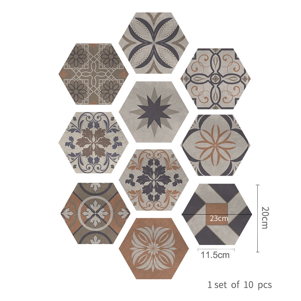 Moroccan Style Hexagonal Floor Sticker Self-Adhesive Decoration